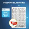 imageFiltrete 20x25x4 AC Furnace Air Filter MPR 1000 MERV 11 Fits Honeywell ampamp AprilAire SpaceGard Allergen Defense Electrostatic Air Cleaning Filter 2Pack actual size 1988 x 2463 x 43116x25x4
