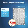 imageFiltrete 20x25x4 AC Furnace Air Filter MPR 1000 MERV 11 Fits Honeywell ampamp AprilAire SpaceGard Allergen Defense Electrostatic Air Cleaning Filter 2Pack actual size 1988 x 2463 x 43120x25x4 SlimFit