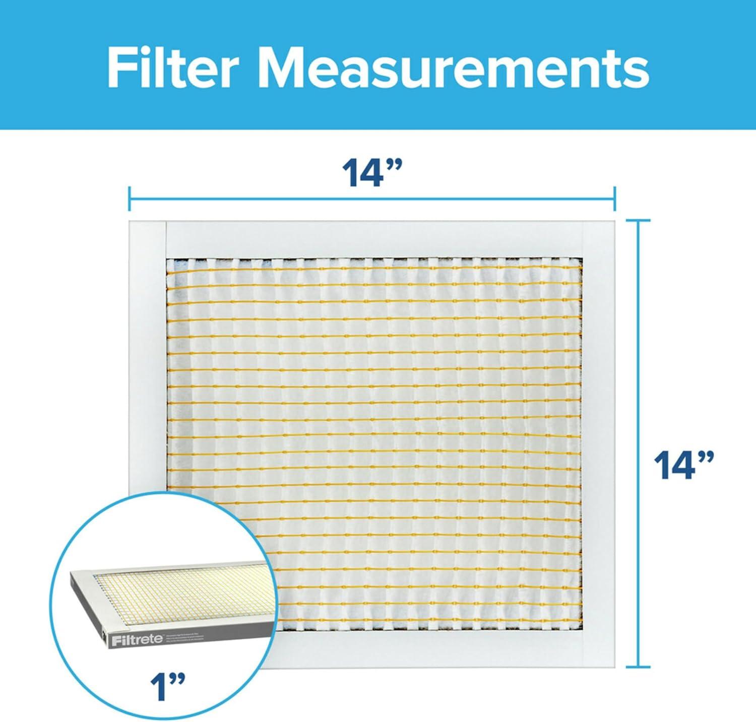imageFiltrete 12x20x1 Air Filter MPR 300 MERV 5 Clean Living Basic Dust 3Month Pleated 1Inch Air Filters 6 Filters14x14x1