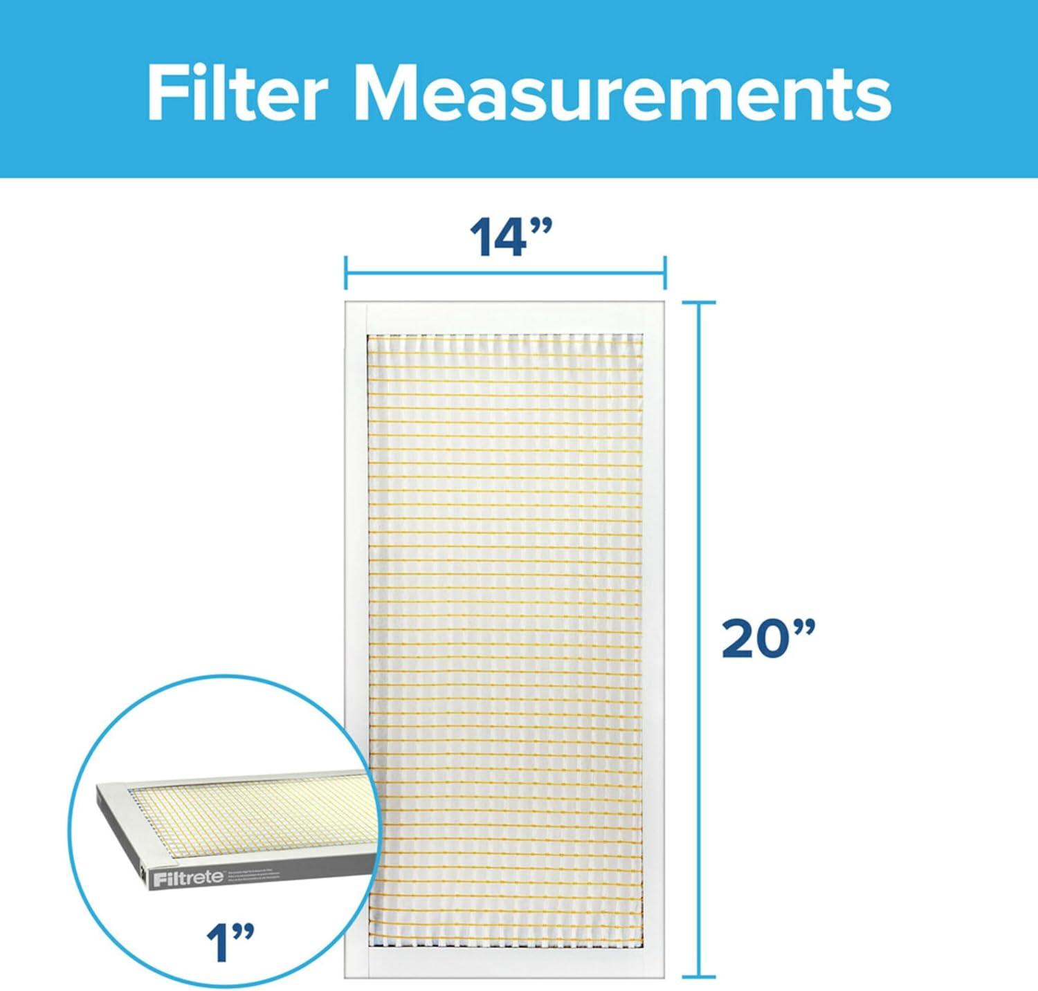 imageFiltrete 12x20x1 Air Filter MPR 300 MERV 5 Clean Living Basic Dust 3Month Pleated 1Inch Air Filters 6 Filters14x20x1