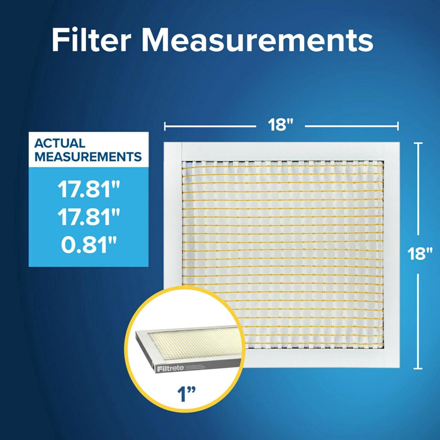 imageFiltrete 12x20x1 Air Filter MPR 300 MERV 5 Clean Living Basic Dust 3Month Pleated 1Inch Air Filters 6 Filters18x18x1