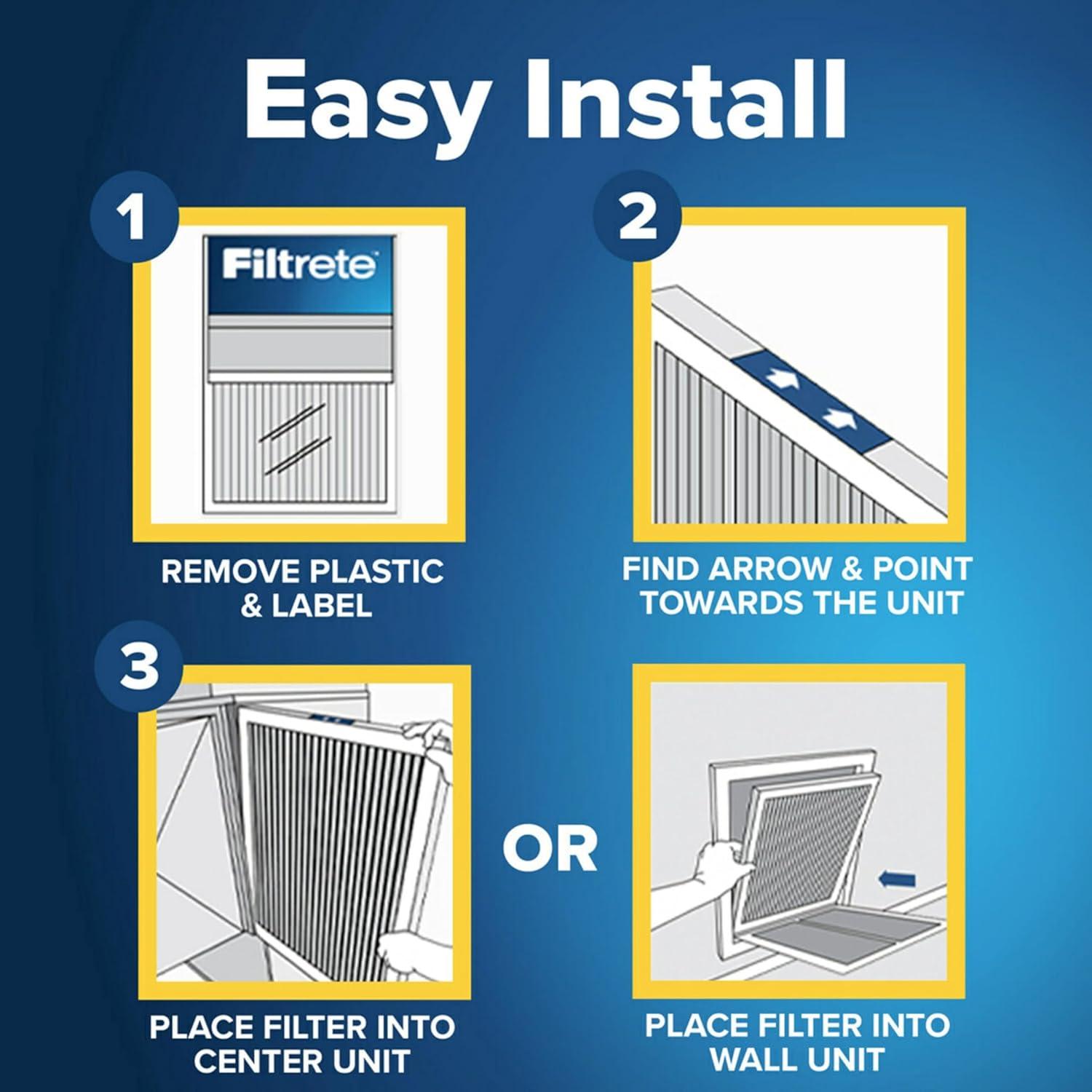 imageFiltrete 14x20x1 AC Furnace Air Filter MERV 11 MPR 1000 Micro Allergen Defense 3Month Pleated 1Inch Electrostatic Air Cleaning Filter 2 Pack Actual Size 13781 x 19781 x 084 in18x24x1