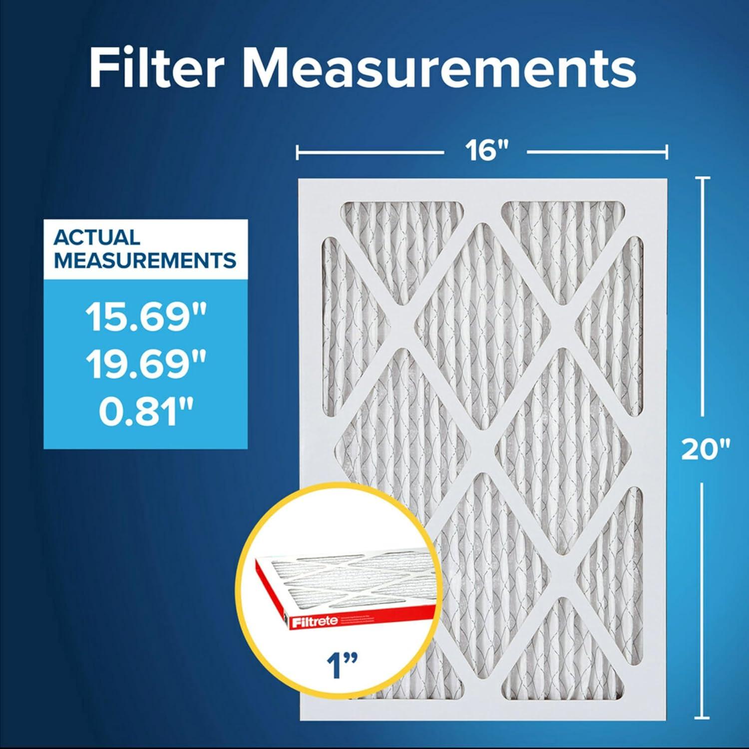 imageFiltrete 14x20x1 AC Furnace Air Filter MERV 11 MPR 1000 Micro Allergen Defense 3Month Pleated 1Inch Electrostatic Air Cleaning Filter 2 Pack Actual Size 13781 x 19781 x 084 in16x20x1
