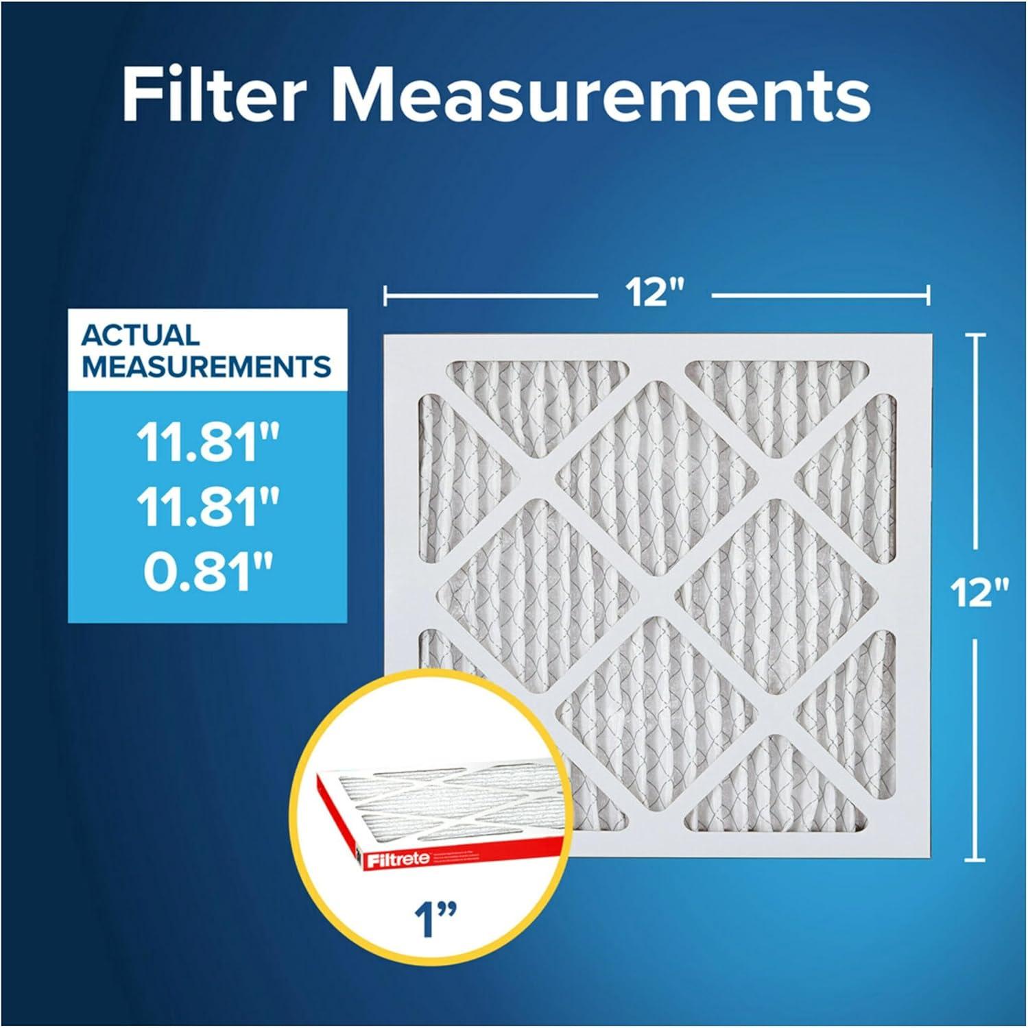 imageFiltrete 14x20x1 AC Furnace Air Filter MERV 11 MPR 1000 Micro Allergen Defense 3Month Pleated 1Inch Electrostatic Air Cleaning Filter 2 Pack Actual Size 13781 x 19781 x 084 in12x12x1