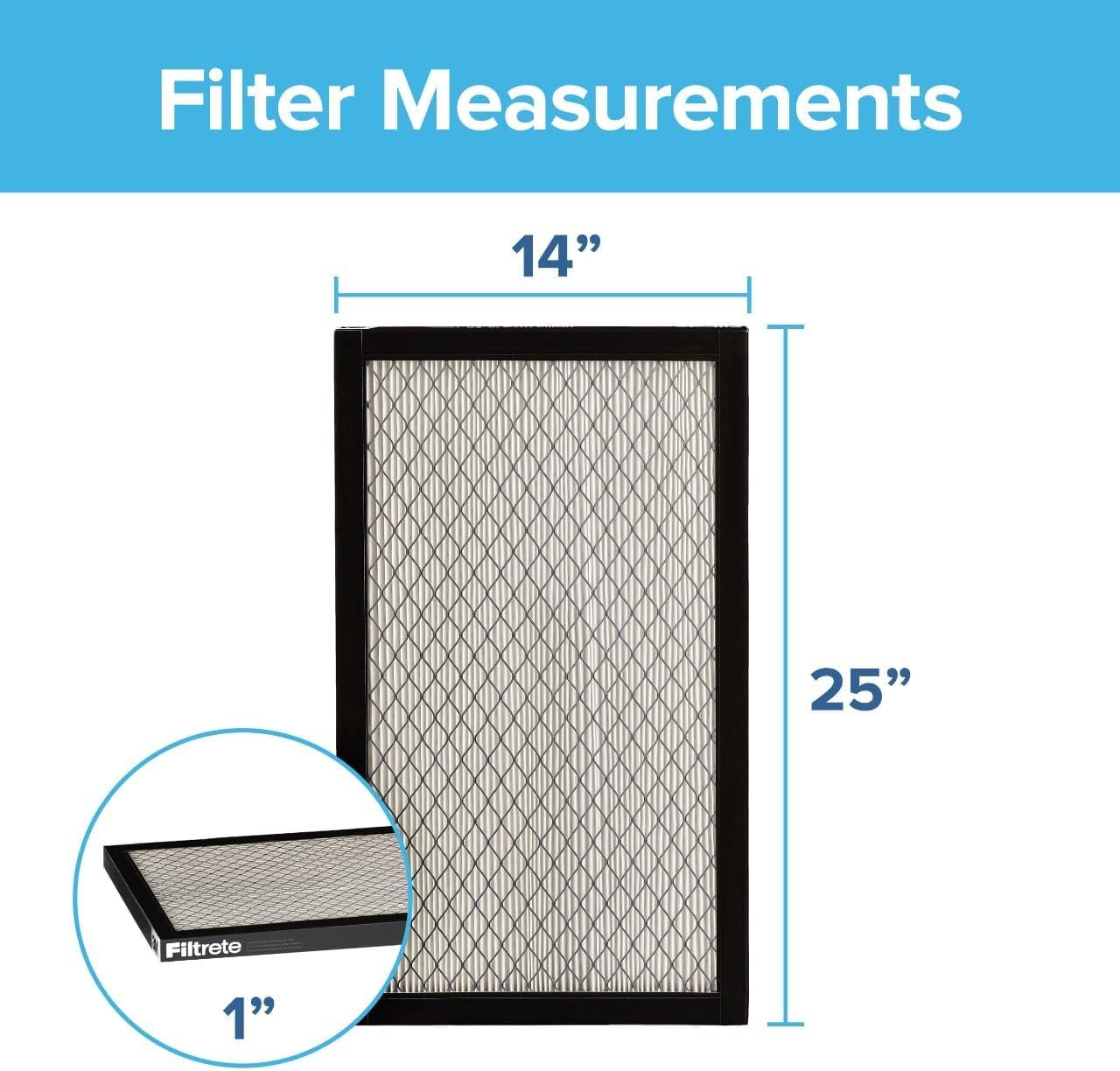 imageFiltrete 14x20x1 Air Filter MPR 2800 MERV 14 Healthy Living Ultrafine Particle Reduction 3Month Pleated 1Inch Air Filters 2 Filters14x25x1