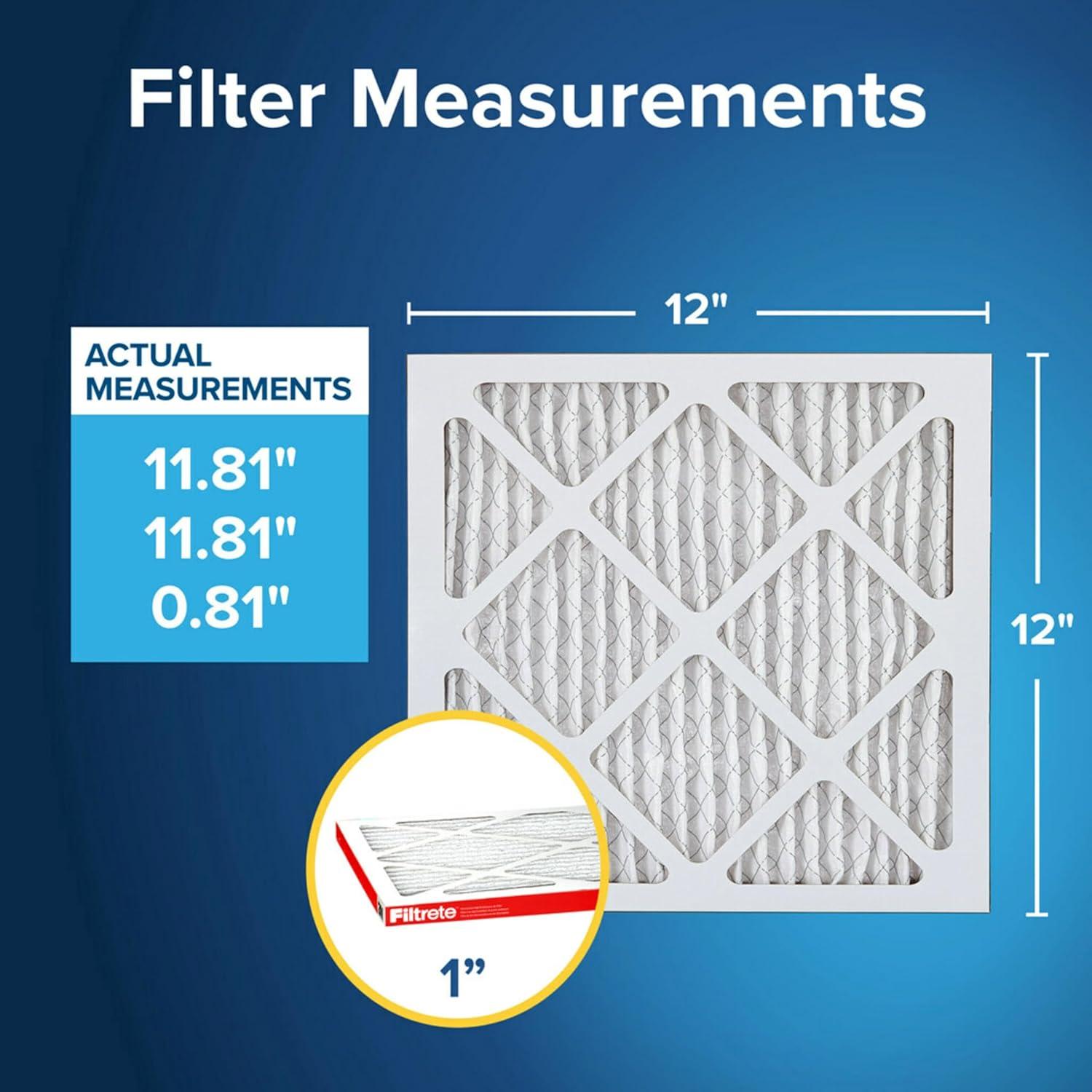 imageFiltrete 16x20x1 AC Furnace Air Filter MERV 11 MPR 1000 Micro Allergen Defense 3Month Pleated 1Inch Electrostatic Air Cleaning Filter 6 Pack Actual Size 1569 x 1969 x 081 in12x12x1