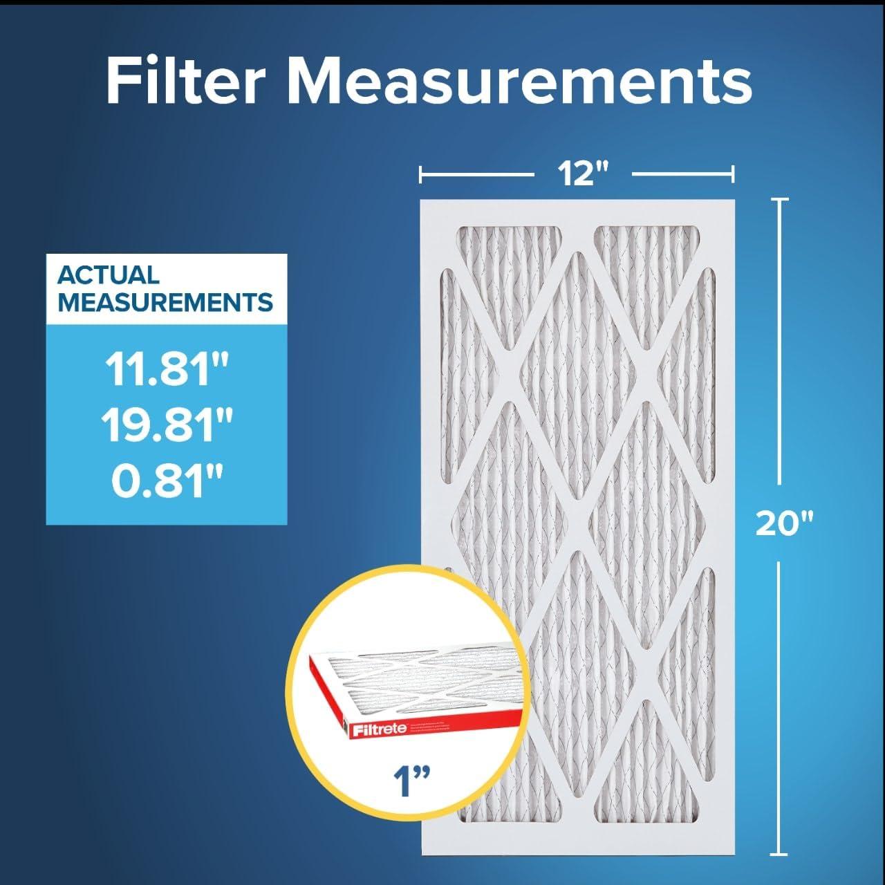 imageFiltrete 16x20x1 AC Furnace Air Filter MERV 11 MPR 1000 Micro Allergen Defense 3Month Pleated 1Inch Electrostatic Air Cleaning Filter 6 Pack Actual Size 1569 x 1969 x 081 in12x20x1
