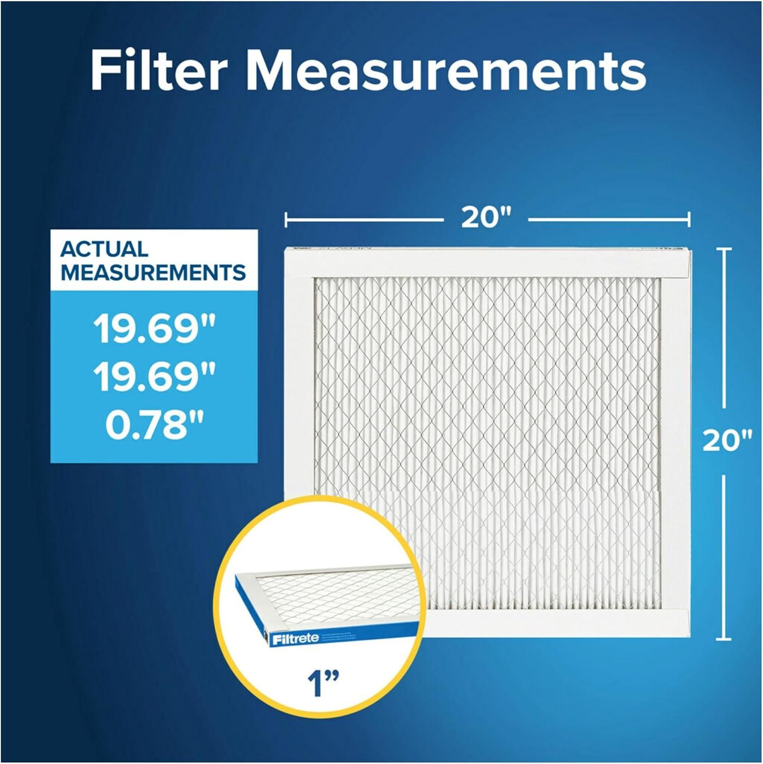 imageFiltrete 16x25x1 AC Furnace Air Filter MERV 13 MPR 1900 Premium Allergen Bacteria ampamp Virus Filter 3Month Pleated 1Inch Electrostatic Air Cleaning Filter 4Pack Actual Size 1569x2469x07820x20x1