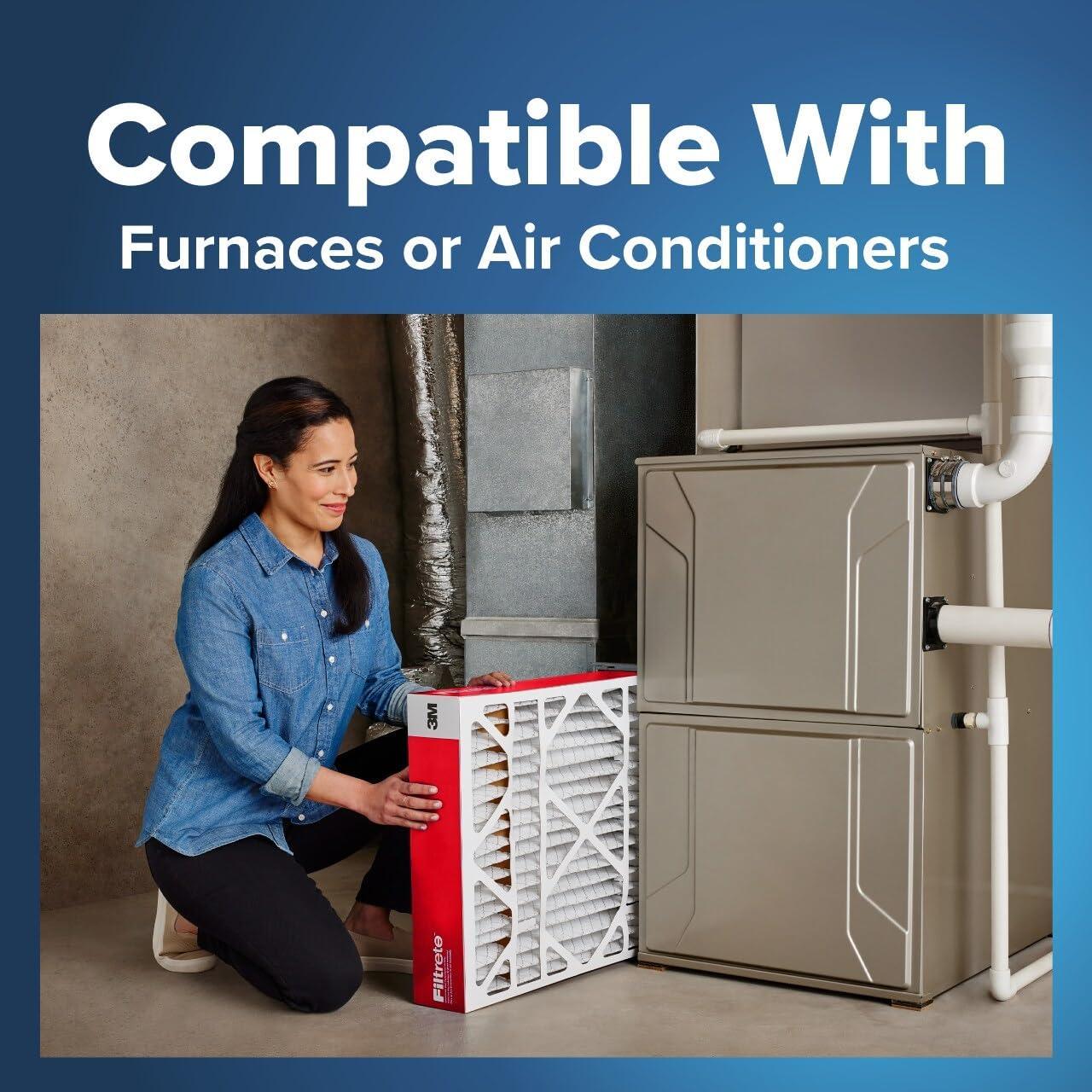 imageFiltrete 16x25x4 AC Furnace Air Filter MPR 1000 MERV 11 Fits Lennox ampamp Honeywell Devices Allergen Defense Electrostatic Air Cleaning Filter 4Pack actual size 1588 x 2456 x 43116x25x4