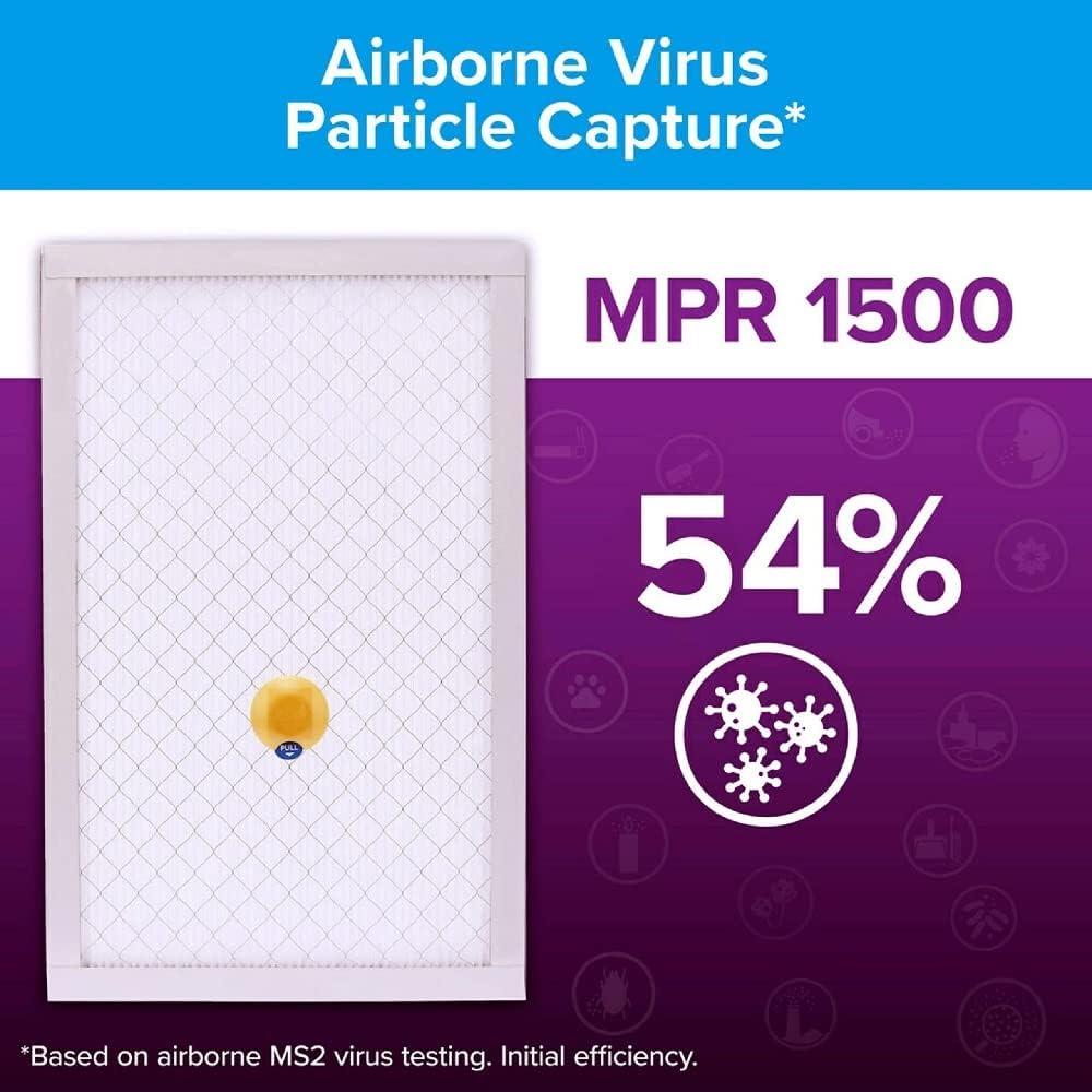 imageFiltrete 20x25x1 AC Furnace SMART Air Filter MERV 12 MPR 1500 Track Filter Life With Bluetooth Enabled Sensor CERTIFIED asthma ampamp allergy friendly 2Pack Actual Size 19719x24688x078 in14x14x1