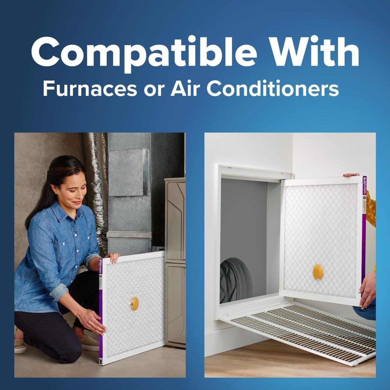 imageFiltrete 20x25x1 AC Furnace SMART Air Filter MERV 12 MPR 1500 Track Filter Life With Bluetooth Enabled Sensor CERTIFIED asthma ampamp allergy friendly 2Pack Actual Size 19719x24688x078 in20 x 20 x 20