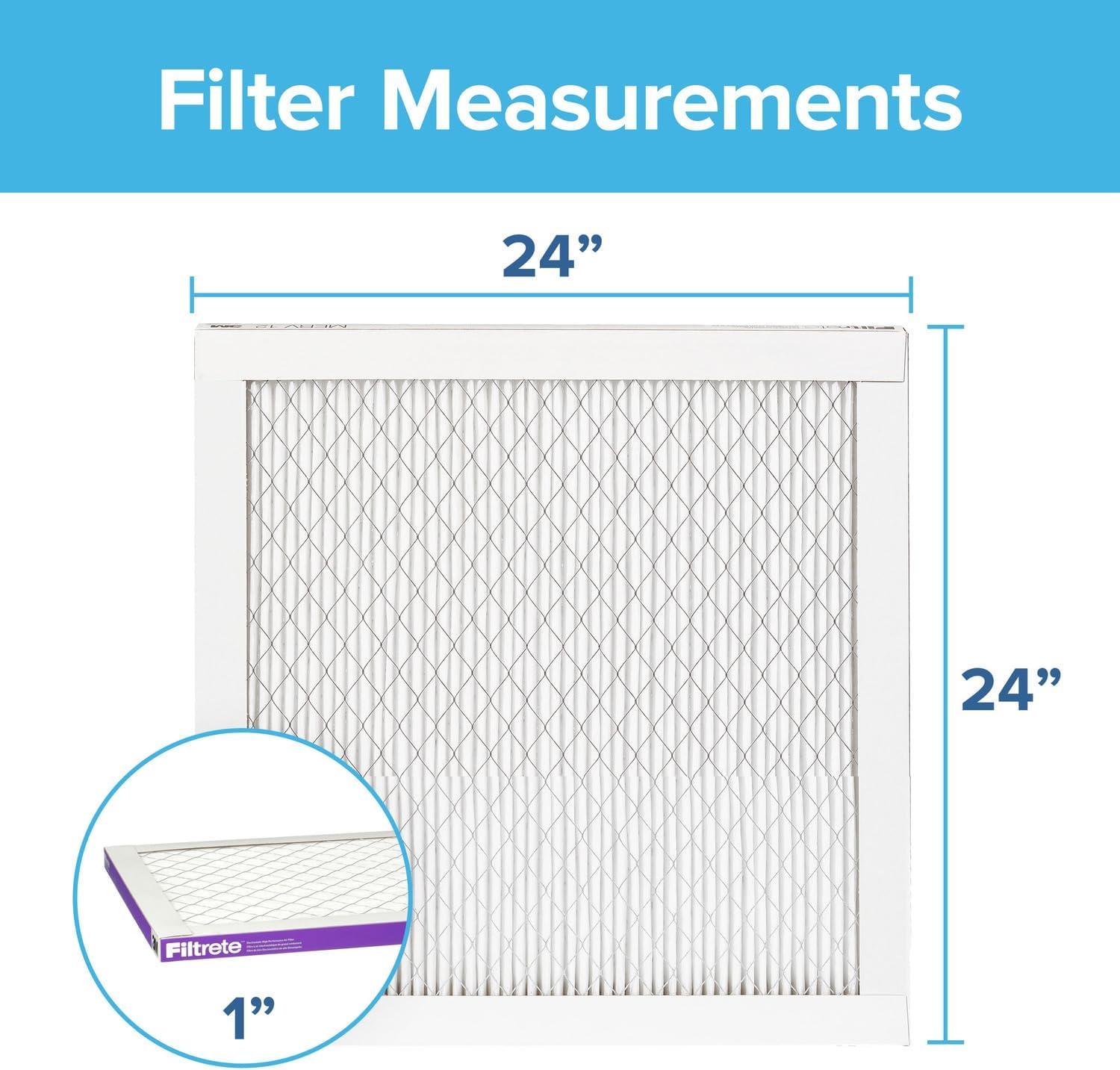 imageFiltrete 20x30x1 AC Furnace Air Filter MERV 12 MPR 1500 CERTIFIED asthma ampamp allergy friendly 3 Month Pleated 1Inch Electrostatic Air Cleaning Filter 2Pack Actual Size 1981x2981x078 in24x24x1