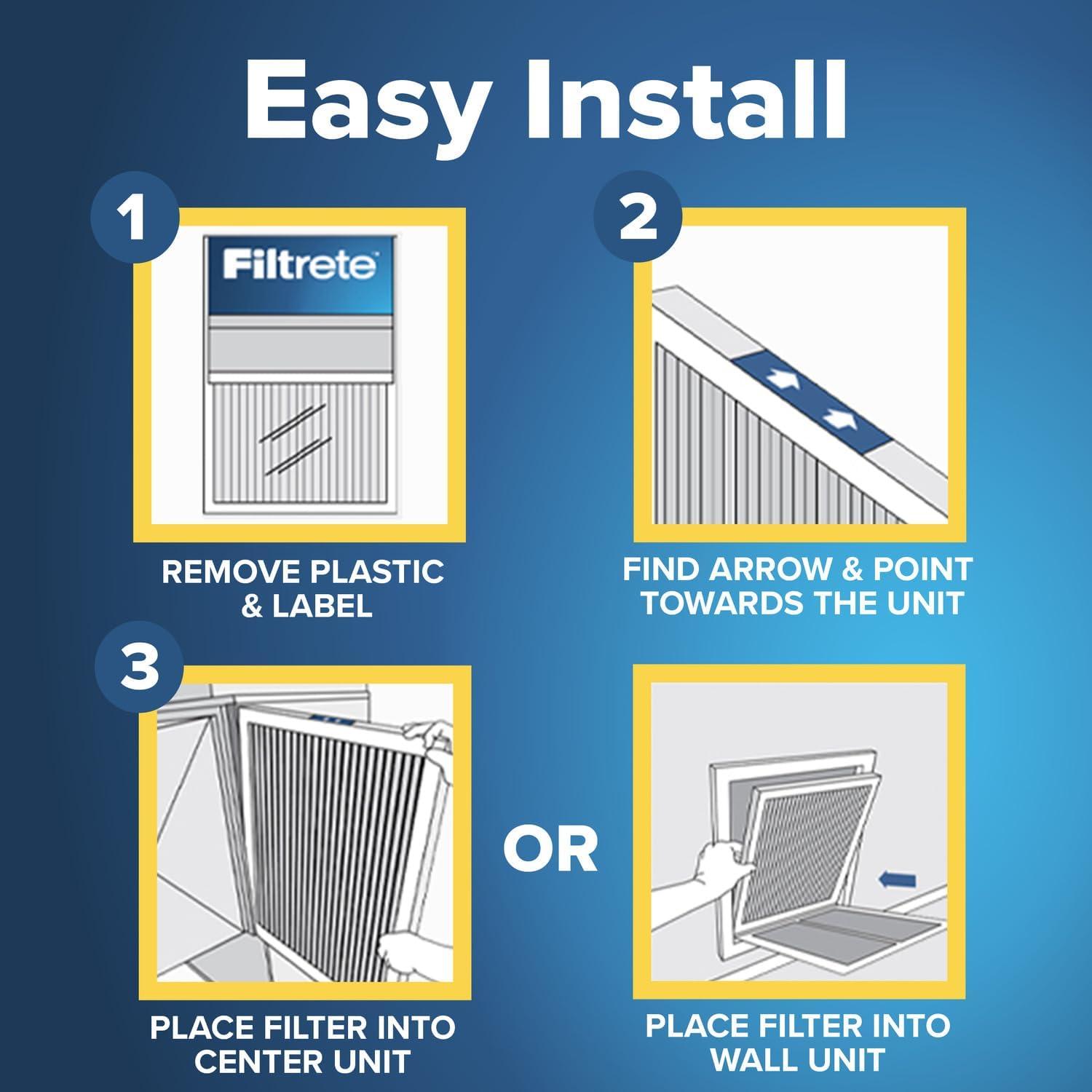 imageFiltrete 20x30x1 AC Furnace Air Filter MERV 12 MPR 1500 CERTIFIED asthma ampamp allergy friendly 3 Month Pleated 1Inch Electrostatic Air Cleaning Filter 2Pack Actual Size 1981x2981x078 in14x20x1