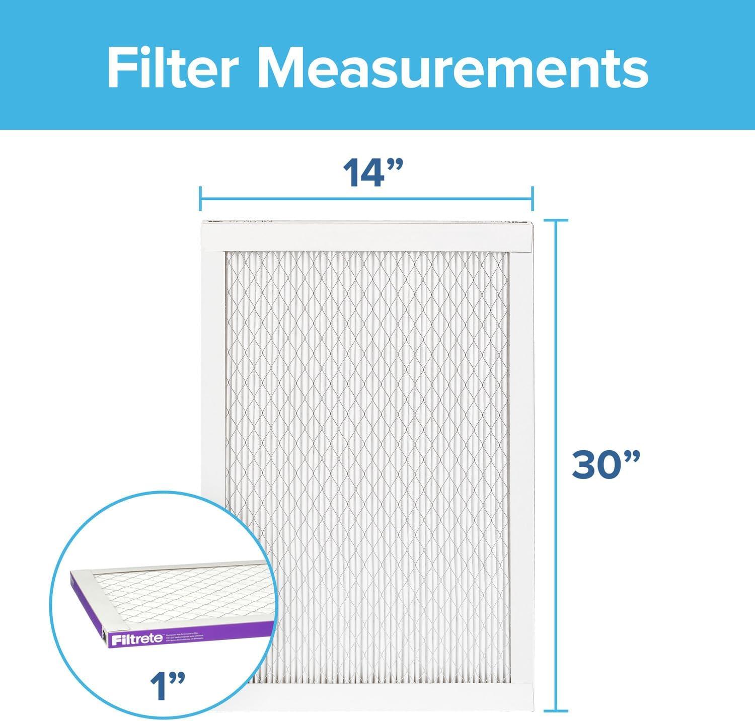 imageFiltrete 20x30x1 AC Furnace Air Filter MERV 12 MPR 1500 CERTIFIED asthma ampamp allergy friendly 3 Month Pleated 1Inch Electrostatic Air Cleaning Filter 2Pack Actual Size 1981x2981x078 in14x30x1