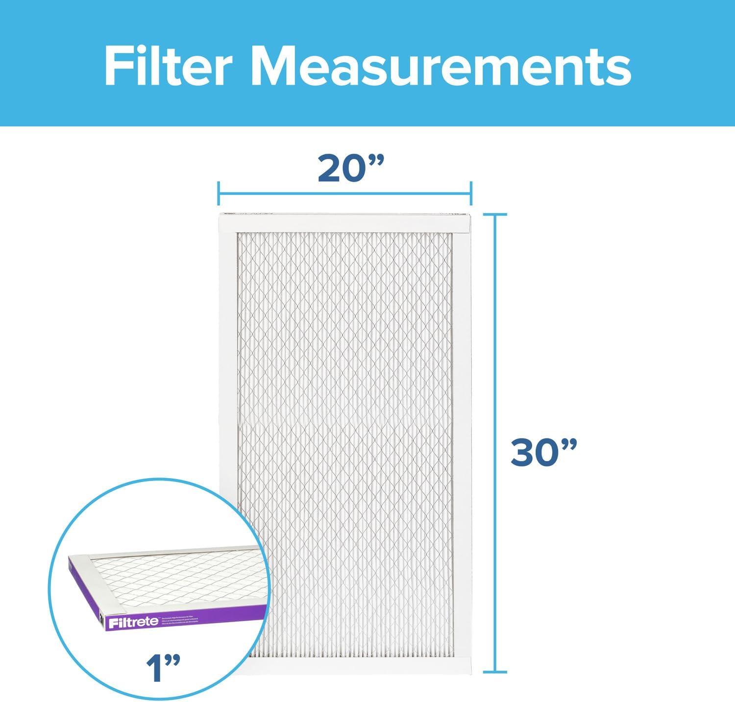 imageFiltrete 20x30x1 AC Furnace Air Filter MERV 12 MPR 1500 CERTIFIED asthma ampamp allergy friendly 3 Month Pleated 1Inch Electrostatic Air Cleaning Filter 2Pack Actual Size 1981x2981x078 in20x30x1