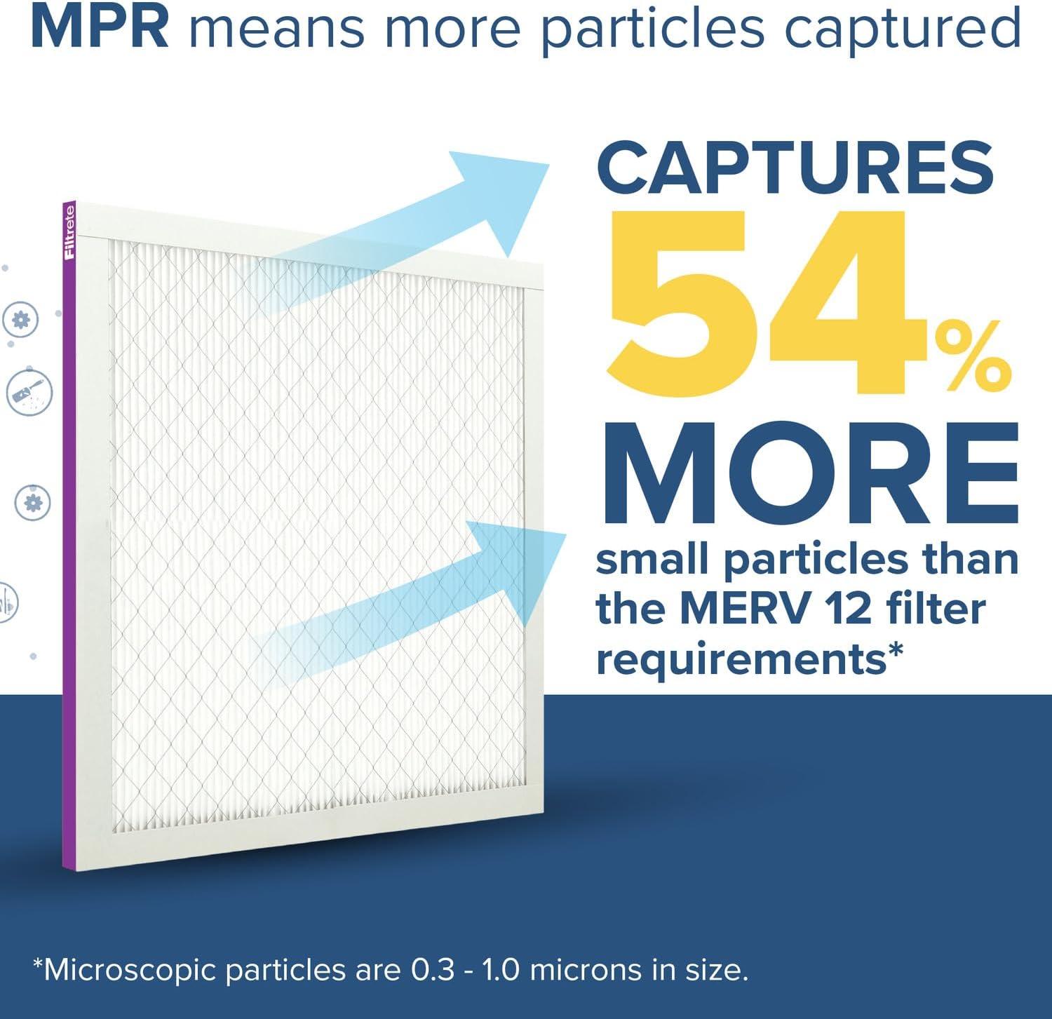 imageFiltrete 20x30x1 AC Furnace Air Filter MERV 12 MPR 1500 CERTIFIED asthma ampamp allergy friendly 3 Month Pleated 1Inch Electrostatic Air Cleaning Filter 2Pack Actual Size 1981x2981x078 in20x30x1