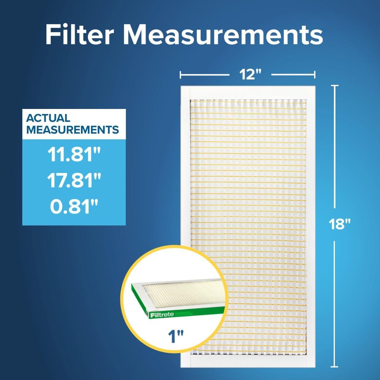 imageFiltrete Electrostatic Air Filter 700 MPR 16 in x 25 in x 1 in 406 cm x 635 cm x 25 cm12x18x1