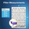 imageFiltrete 16x25x4 AC Furnace Air Filter MPR 1550 MERV 12 Fits Lennox ampamp Honeywell CERTIFIED Asthma ampamp Allergy Friendly Electrostatic Air Cleaning Filter 2Pack Actual Size 1588x2456x431 in16x25x4SlimFit