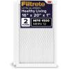 imageFiltrete 20x30x1 AC Furnace Air Filter MERV 12 MPR 1500 CERTIFIED asthma ampamp allergy friendly 3 Month Pleated 1Inch Electrostatic Air Cleaning Filter 2Pack Actual Size 1981x2981x078 in16x20x1