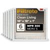 imageFiltrete 12x20x1 Air Filter MPR 300 MERV 5 Clean Living Basic Dust 3Month Pleated 1Inch Air Filters 6 Filters18x18x1