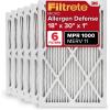 imageFiltrete 16x20x1 AC Furnace Air Filter MERV 11 MPR 1000 Micro Allergen Defense 3Month Pleated 1Inch Electrostatic Air Cleaning Filter 6 Pack Actual Size 1569 x 1969 x 081 in18x30x1