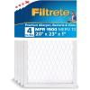 imageFiltrete 16x25x1 AC Furnace Air Filter MERV 13 MPR 1900 Premium Allergen Bacteria ampamp Virus Filter 3Month Pleated 1Inch Electrostatic Air Cleaning Filter 4Pack Actual Size 1569x2469x07820x23x1