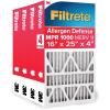 imageFiltrete 16x25x4 AC Furnace Air Filter MPR 1000 MERV 11 Fits Lennox ampamp Honeywell Devices Allergen Defense Electrostatic Air Cleaning Filter 4Pack actual size 1588 x 2456 x 43116x25x4