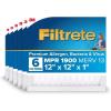 imageFiltrete 20x25x1 AC Furnace Air Filter MERV 13 MPR 1900 Premium Allergen Bacteria ampamp Virus Filter 3Month Pleated 1Inch Electrostatic Air Cleaning Filter 6Pack Actual Size 1969x2469x078 in12x12x1