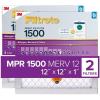 imageFiltrete 20x25x1 AC Furnace SMART Air Filter MERV 12 MPR 1500 Track Filter Life With Bluetooth Enabled Sensor CERTIFIED asthma ampamp allergy friendly 2Pack Actual Size 19719x24688x078 in12x12x1