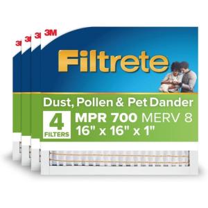 imageFiltrete Electrostatic Air Filter 700 MPR 16 in x 25 in x 1 in 406 cm x 635 cm x 25 cm16x16x1