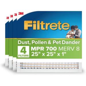 imageFiltrete Electrostatic Air Filter 700 MPR 16 in x 25 in x 1 in 406 cm x 635 cm x 25 cm25x25x1