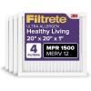 imageFiltrete 12x24x1 AC Furnace Air Filter MERV 12 MPR 1500 CERTIFIED asthma ampamp allergy friendly 3 Month Pleated 1Inch Electrostatic Air Cleaning Filter 4Pack Actual Size 1169 x 2369 x 078 in20x20x1