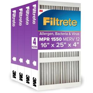 imageFiltrete High Performance Deep Pleat Filter NDP034IN4 20 in x 25 in x 4 in 508 cm x 635 cm x 101 cm 4 packs per case16x25x4