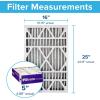 imageFiltrete 16x25x5 AC Furnace Air Filter MPR 1550 MERV 12 Fits Honeywell amp Trion AirBear CERTIFIED Asthma amp Allergy Friendly Electrostatic Air Filter 1Pack actual size 1575 x 2413 x 48849 x 241 x 156