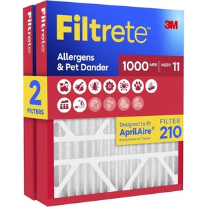 image:imageFiltrete 210 Air Filter AprilAire 210 Replacement Filters MERV 11 MPR 1000 Allergens amp Pet Dander 12Month ACFurnace Filter Cleaner Air Reliable Airflow 2 HVAC Filters210