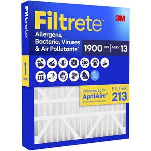 image:imageFiltrete 20x25x4 Air Filter Replaces AprilAire 213 Filters MERV 13 MPR 1900 Allergens Bacteria Viruses amp Air Pollutants 12Month ACFurnace Filters Cleaner Air Reliable Airflow 1 HVAC Filter