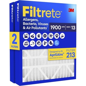 image:imageFiltrete 213 Air Filter AprilAire 213 Replacement Filters MERV 13 MPR 1900 Allergens Bacteria Viruses amp Air Pollutants 12Month ACFurnace Filter Cleaner Air Reliable Airflow 2 HVAC Filters